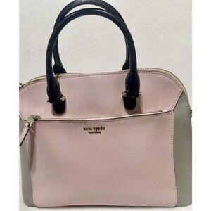 KATE SPADE Louise pink Grey Hand Held Tote Satchel Purse Bag Full Zip PLS READ *